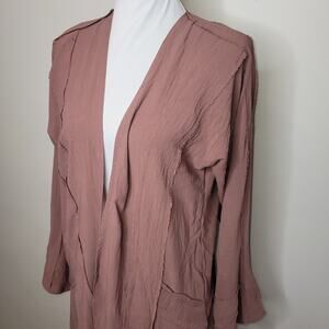 Modest Selections Women Open Front Duster Medium Dusty Rose Abaya Lagenlook